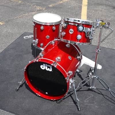 DW USA Collectors Series 3pc Pure Cherry Wood Bop Shell Pack - Candy Apple Red Lacquer Custom | 12", 14", 18" image 15