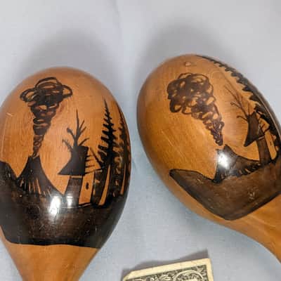 Handmade Traditional Wooden Maracas - Made in Mexico image 2