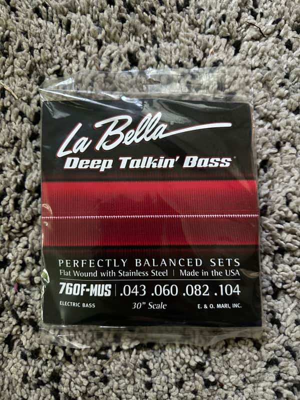 La Bella 760F-MUS Deep Talkin Bass Stainless Steel Flat Wound 30" Scale 43-104 2010s - Standard image 1