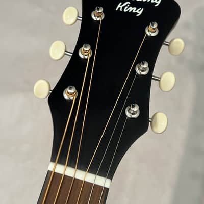 Recording King Series 7 RPS-7-NGB Limited-edition Steamboat Single 0 Acoustic Guitar - Black and Gold Satin image 6