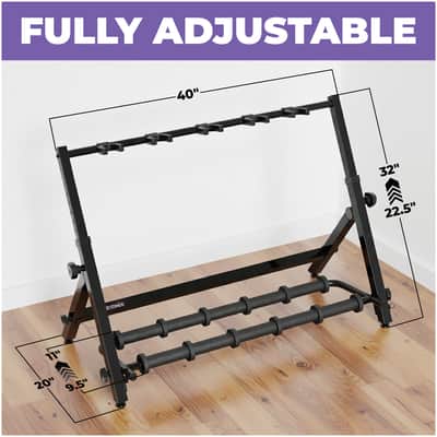 Liquid Stands Multi Guitar Stand Rack for 5 Guitars - Adjustable Floor Storage Guitar Rack image 2