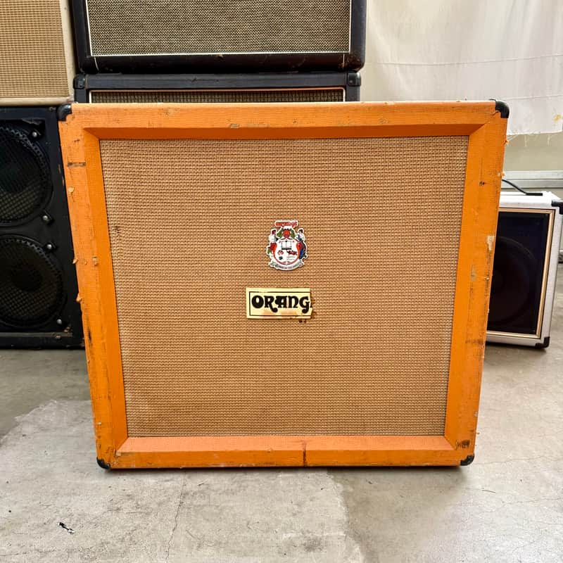 Orange 412 speaker cabinet 1970’s - Wicker original vintage UK England unloaded empty image 1