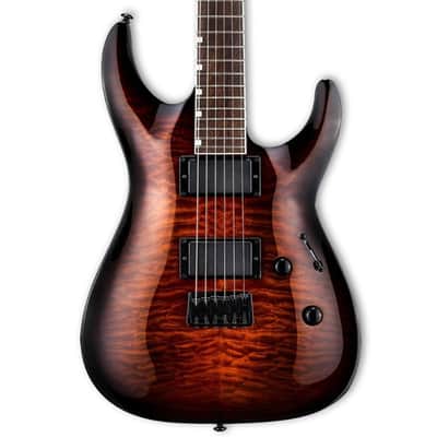 ESP LTD MH-200HT/QM Guitar - Dark Brown Sunburst image 1