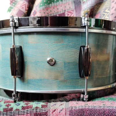 SSS Solid Shell Shop Custom Snare Drum 2025 - Turquoise image 16
