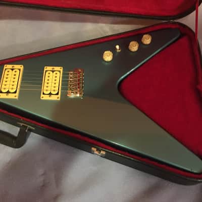 Samick Artist Series Flying V 1980s Metallic Blue image 2
