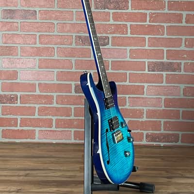 PRS SE Custom 24 Semi-hollow Piezo Electric Guitar - Lake Blue image 6