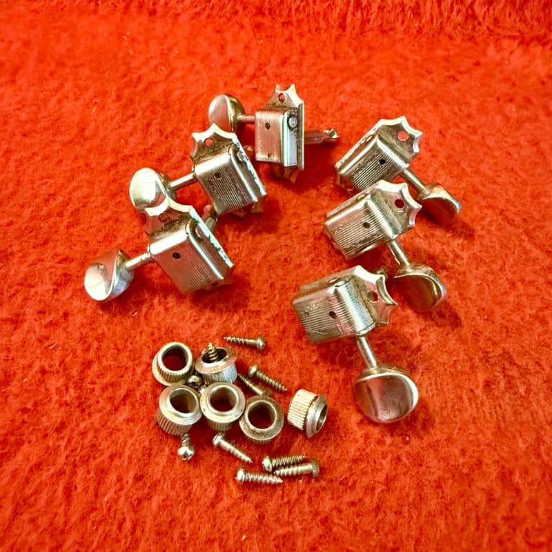 Kluson Double line deluxe guitar tuners 1964 - Nickel patent number 3x3 original vintage USA Rickenbacker Gibson epiphone image 1