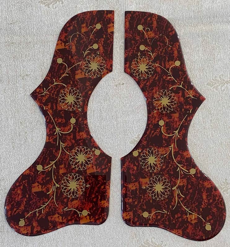 2 Pcs Acoustic Guitar Pickguard Self Adhesive Sheet For Gibson J200 SJ200 ,Crystal Brown image 1
