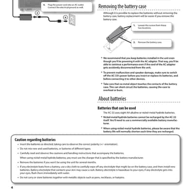 Roland AC-33 — Owners Manual User Guide Instructions — 15 Pages — USA Made image 2