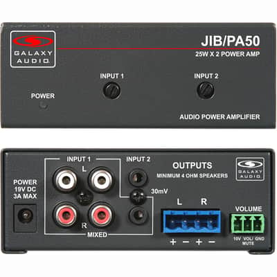 Mint Galaxy Audio JIB/PA50 Compact Stereo Power Amplifier with RCA and 1/8" Ins image 2
