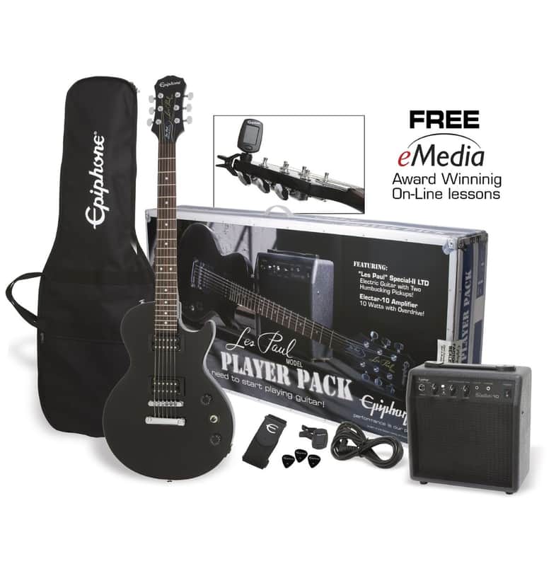Epiphone Les Paul Special II Player Pack - Black - ELPJEBCHPP image 1