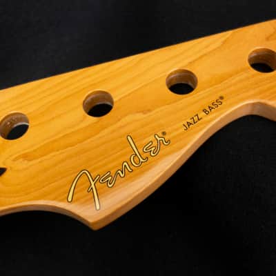 Fender Satin Roasted Maple Jazz Bass® Neck, 20 Jumbo Frets, 12", Maple, Flat Oval Shape image 2