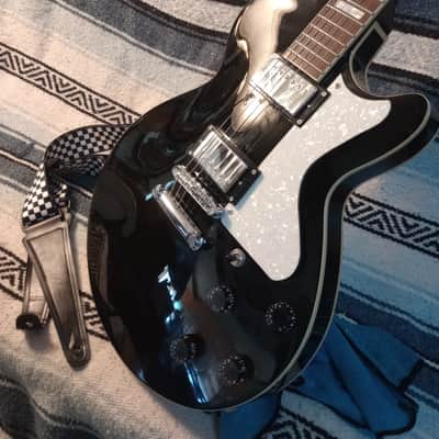 D'Angelico Premier SS Semi-Hollow Single Cutaway with Stop-Bar Tailpiece, No F Holes 2010s - Black image 11