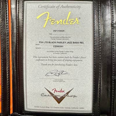 Fender Custom Shop Limited `64 Black Paisley Jazz Bass Relic image 2