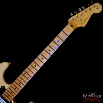 Fender Custom Shop Limited Edition 70th Anniversary 1954 Stratocaster Hardtail Relic Nocaster Blonde with Black Pickguard & Gold Hardware 7.10 LBS image 4