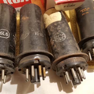 RCA Matched Pair (2) 6L6 tNOS AT1000 TESTED Vacuum Tubes metal Beam Power Tetrode 1936-1965 image 3