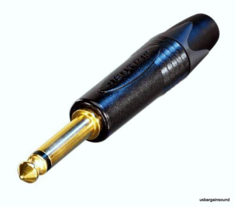 NEUTRIK NP2X-B 1/4" Mono Cable Mount Instrument Jack w/ Black Shell + Gold Contacts image 1