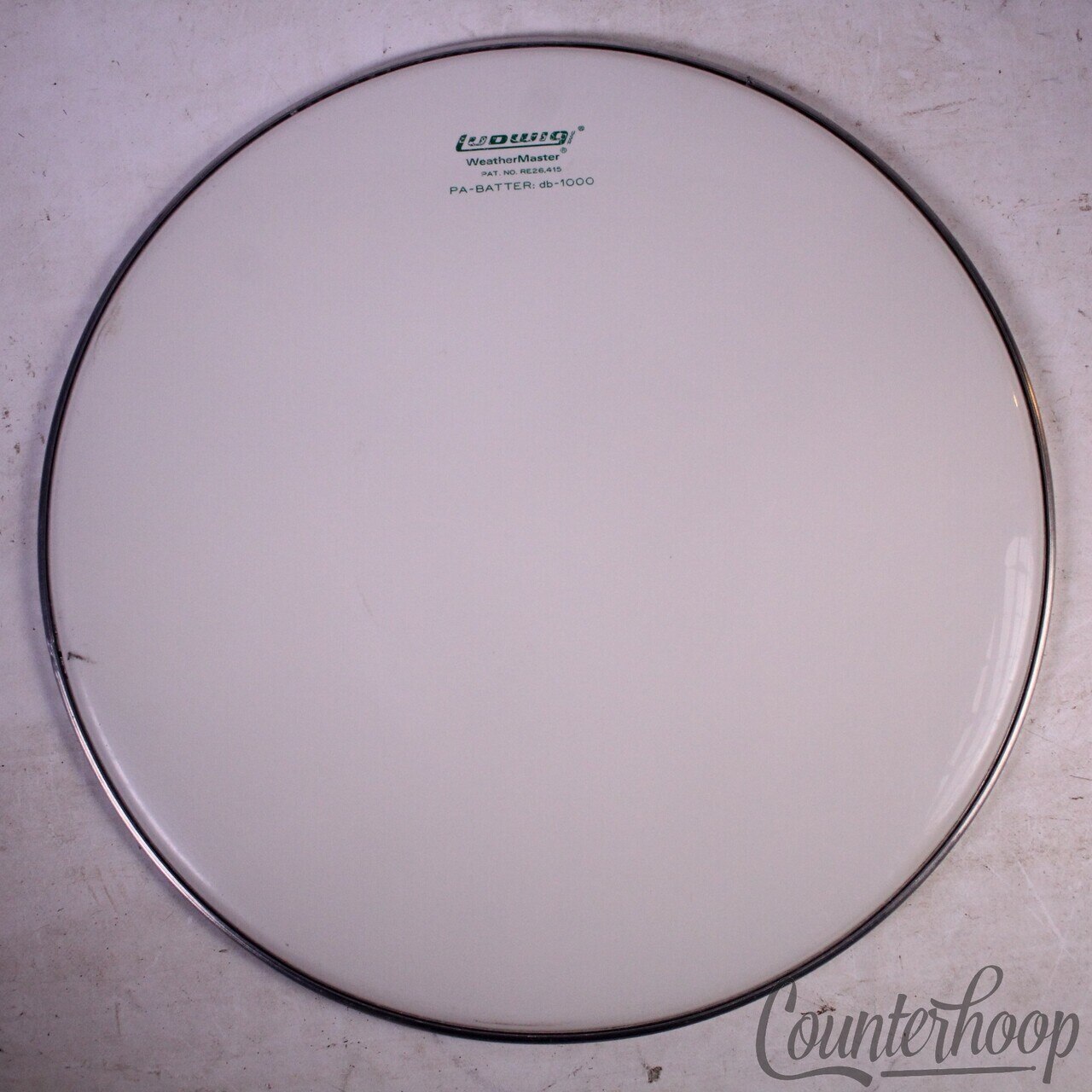 Ludwig 17" Vintage 70s Tom Drum Head Block Logo WeatherMaster PA-Batter db-1000 — main photograph