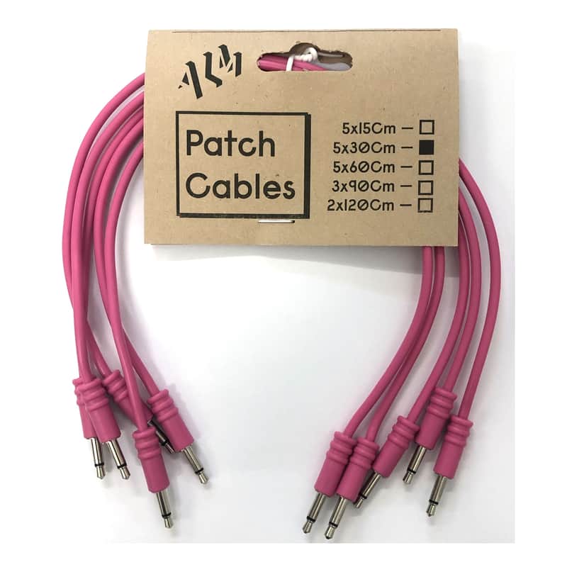 ALM Busy Circuits ALM-PC001x30 Eurorack Patch Cables (5 x 30cm) - Pink image 1