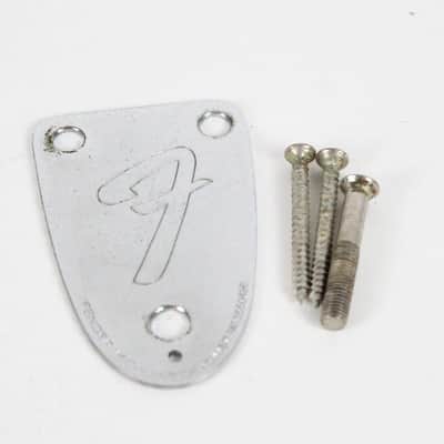 1978 Vintage Fender Precision/Jazz/Telecaster Bass NECKPLATE 3-Bolt Chrome 1970s-1980s USA image 1