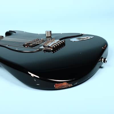 2002 Squier Tom Delonge Stratocaster Electric Guitar Black image 14