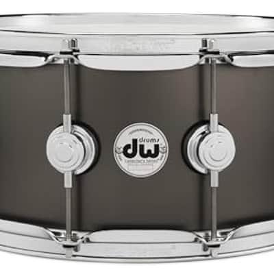 DW Collector's Series Metal Snare Drum - 6.5 x 14 inch - Satin Black Over Brass image 2