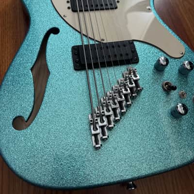 Hybrid Guitars Co 8 String Tele 2024 - Pellham Blue Sparkle image 1