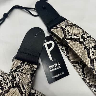 PERRI'S 2” Beige Faux Snake Skin Leather Guitar Strap VGS-7553 image 4