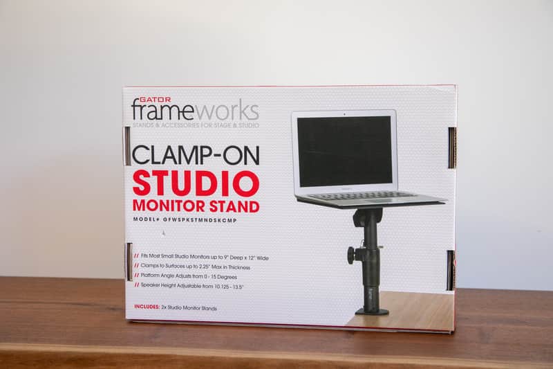 Gator GFW-SPKSTMNDSKCMP Clamp-On Studio Monitor Stands (Pair) 2020s - Black image 1