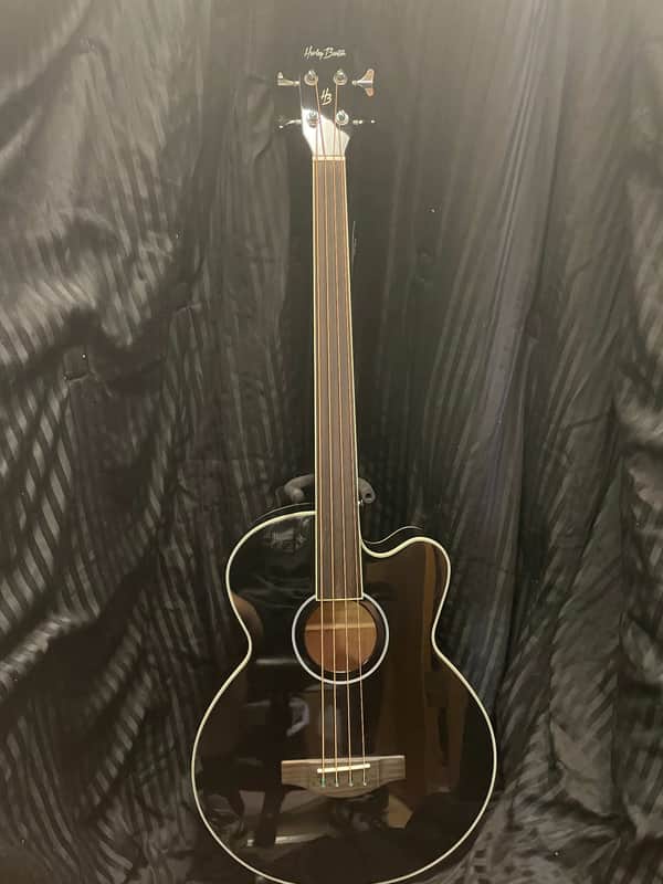 Harley Benton B-30 FL (Fretless)  Bass Black image 1
