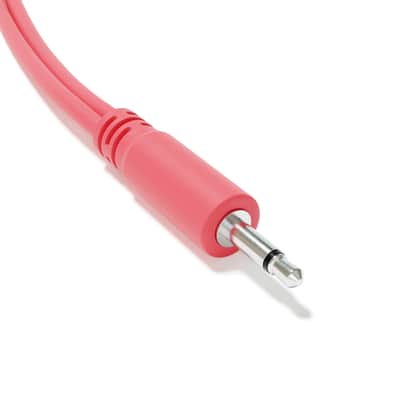 ExcelValley [Peach | 120 cm - 47.24"] 5-Pack - Right Angle Hopscotch Mono Splitter Y Patch Cables TS 3.5mm 1/8" Eurorack Synth image 3
