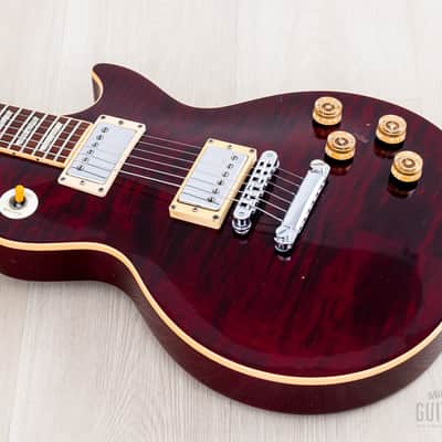 1996 Gibson Les Paul Standard Flame Top Wine Red One-Piece Body, 100% Original w/ Case image 9
