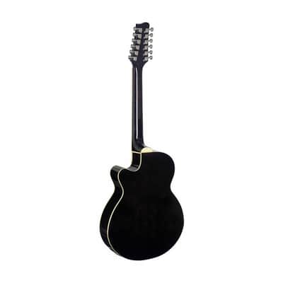 Stagg SA40MJCFI/12-BK Mini-Jumbo Electro-Acoustic 12-String Concert Guitar w/Fishman Preamp image 2