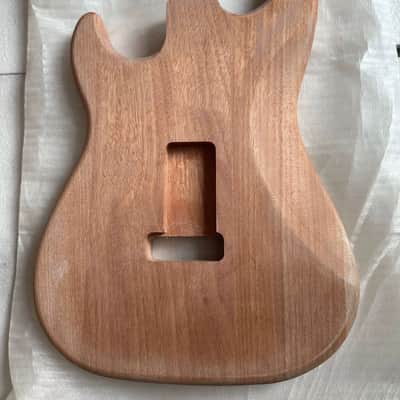 Mahogany Wood HSH Guitar Strat Style Body, with Double Locking Bridge Routing image 2