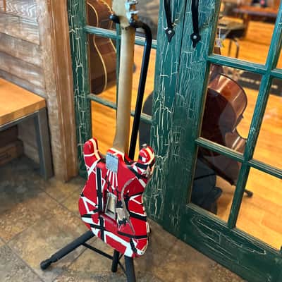 2026 EVH Frankenstein Frankie Strip Series Red and Black Relic Electric Guitar image 15