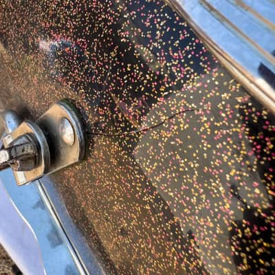 Ludwig No. 3246 Club Date 14x22" Bass Drum with Keystone Badge 1963 - Black Galaxy Sparkle image 5