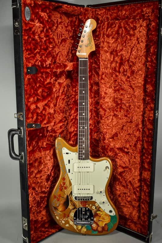 New Guardian Hand Painted Guitars "Golden Orient" Fender Jazzmaster w/HSC image 1