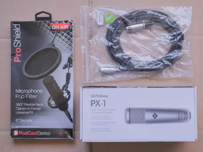 BUNDLE - PreSonus PX-1 Cardioid Condenser Microphone, 6" Pop Filter & 20 ft XLR Cable image 1