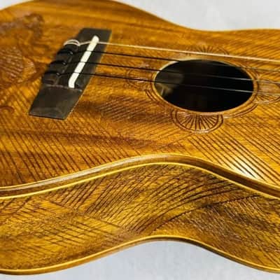 Tenor Ukulele Balinese Koa Handmade by Blueberry Mermaid Motif Pre-Order 90 Day image 13