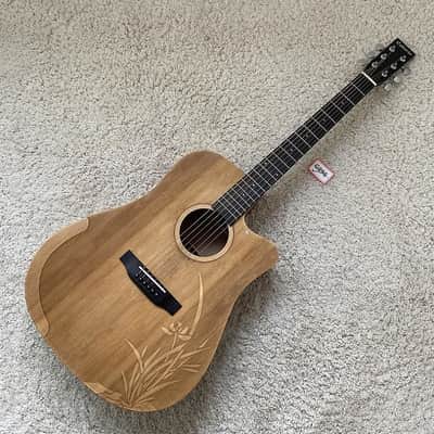 41 Inch Folk Acoustic Guitar, Solid Spruce, Maple Neck image 2