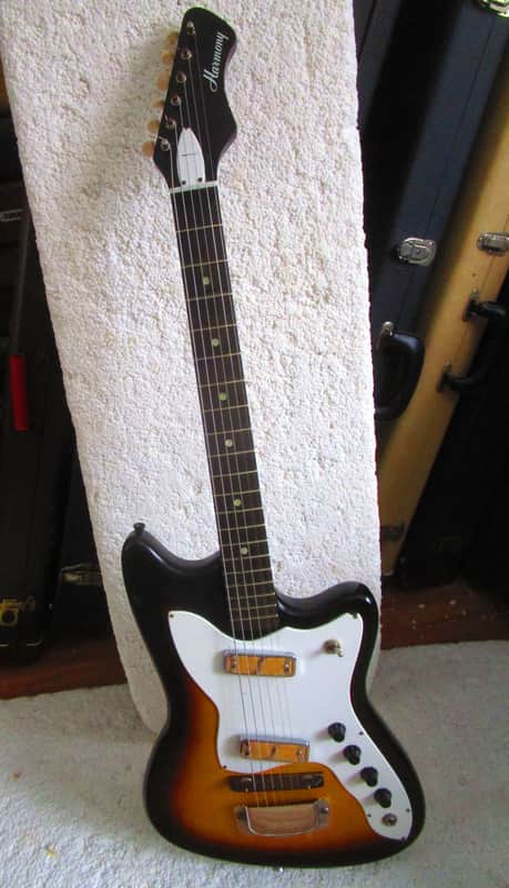 Harmony H-15 Bobcat Guitar, 1960's, Sunburst, 2 Dearmond Pickups, Case image 1