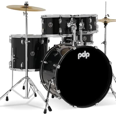 PDP Center Stage 5-Piece Drum Kit with Hardware and Cymbals (Iridescent Black Sparkle) image 1