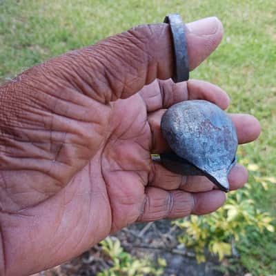 Ghanaian metal pod bell (frikiywa) image 1