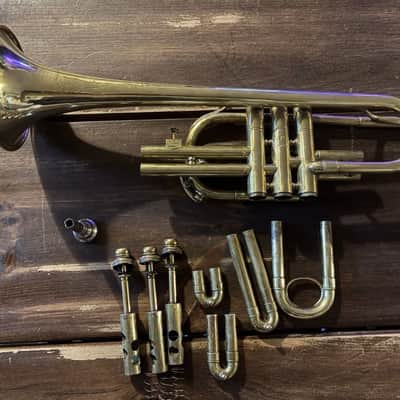Rare Vintage 1950s Tanabe Tokyo Long Cornet – Polished Bare Brass – Plays Great! image 5