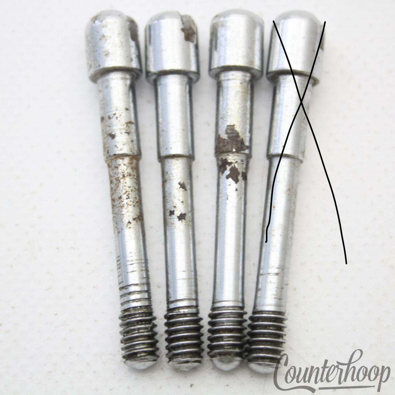 Premier 3x 1 5/8"Slotted Tension T-Rods Snare/Floor Tom Drum Elite Vintage60s UK — main photograph