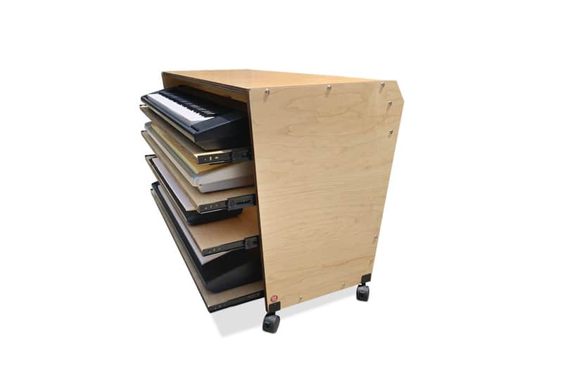 Bazel Studio Desk 61 Key 4 Tray Keyboard Cabinet - Maple image 1