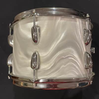 Slingerland Tom 8" x 12" Early 70s White Satin Flame Pearl image 3