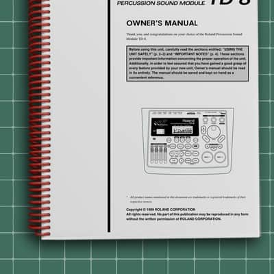 Roland TD-8 — 2 in 1 Owners Manual Guide Instructions — 226 Pages — USA Made