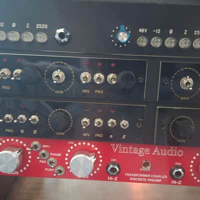Vintage Audio M12 Quad Mic Preamp - 4-Channel Discrete API-Style Preamp - Black image 1