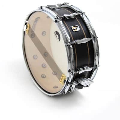 British Drum Company Merlin | 14x5.5" 10-Lug Maple / Birch Snare Drum Black Tulip Veneer. New with Full Warranty! image 2